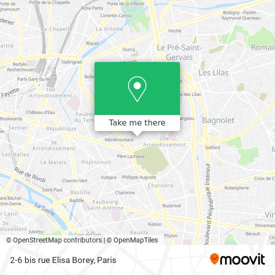 Mapa 2-6 bis rue Elisa Borey
