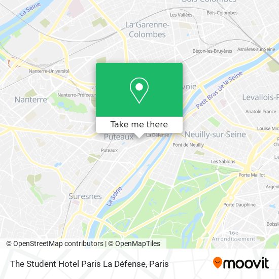 The Student Hotel Paris La Défense map