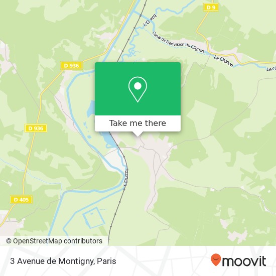 Mapa 3 Avenue de Montigny
