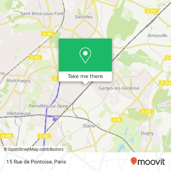 Mapa 15 Rue de Pontoise