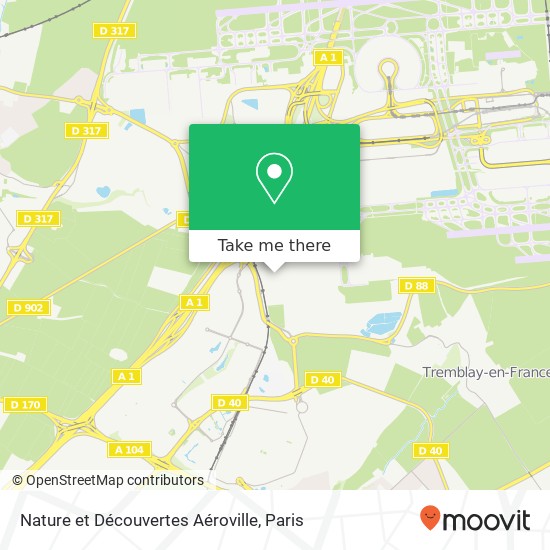 Mapa Nature et Découvertes Aéroville