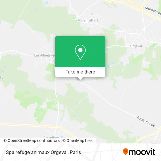 Spa refuge animaux Orgeval map