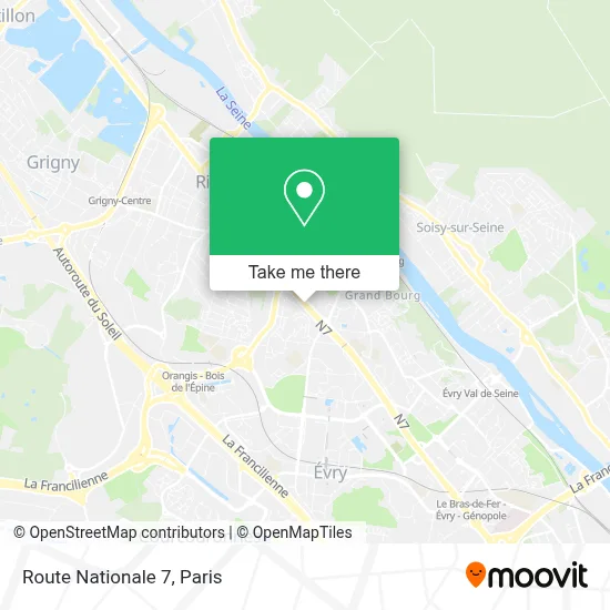 Route Nationale 7 map