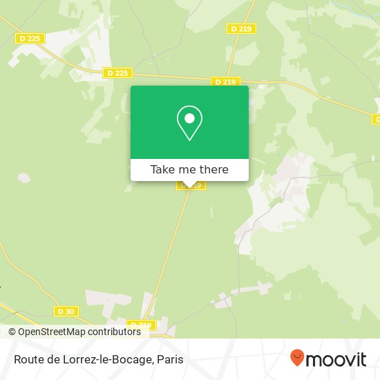 Mapa Route de Lorrez-le-Bocage