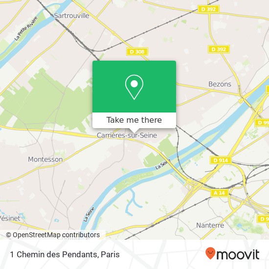 Mapa 1 Chemin des Pendants