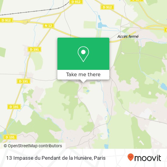 Mapa 13 Impasse du Pendant de la Hunière