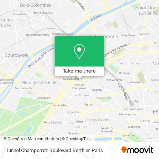 Tunnel Champerret: Boulevard Berthier map