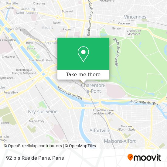92 bis Rue de Paris map