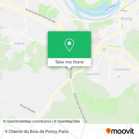 Mapa 9 Chemin du Bois de Poncy