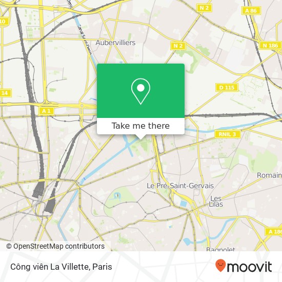 Công viên La Villette map