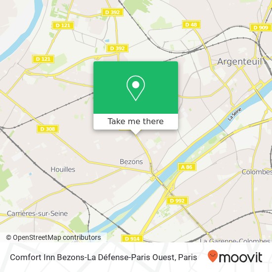 Mapa Comfort Inn Bezons-La Défense-Paris Ouest