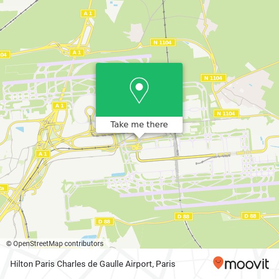 Hilton Paris Charles de Gaulle Airport map