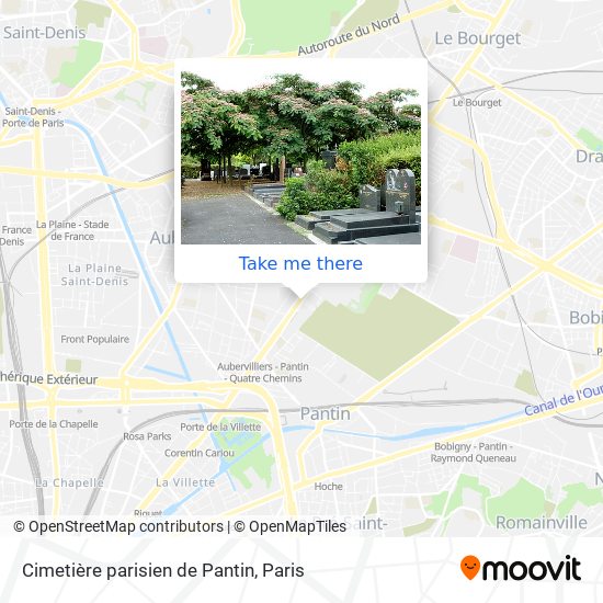 Cimetière parisien de Pantin map