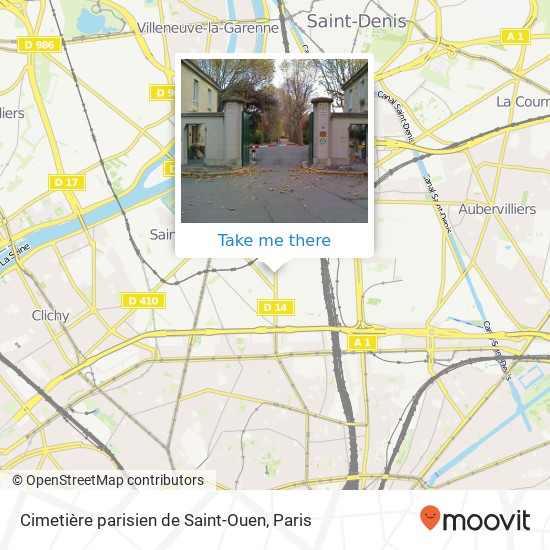 Mapa Cimetière parisien de Saint-Ouen