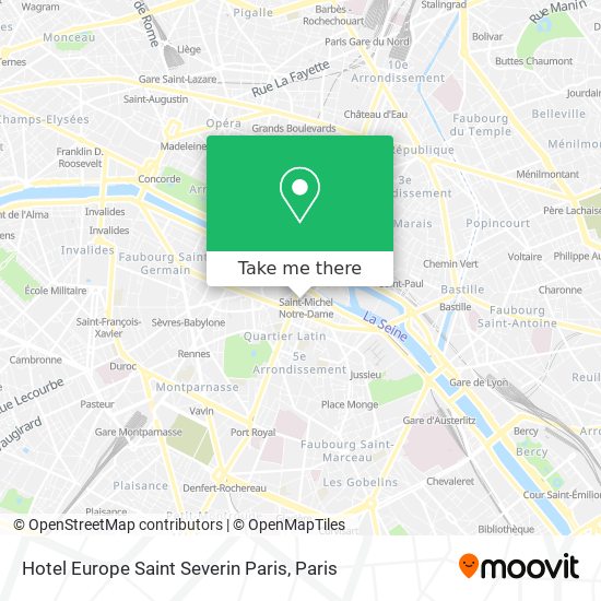 Hotel Europe Saint Severin Paris map