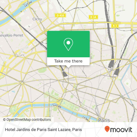 Hotel Jardins de Paris Saint Lazare map