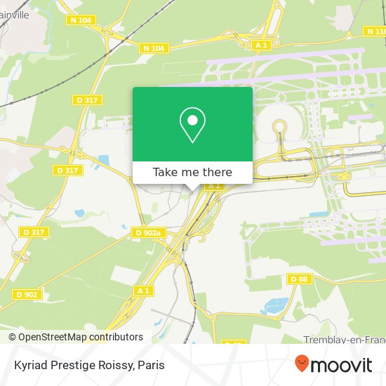 Mapa Kyriad Prestige Roissy