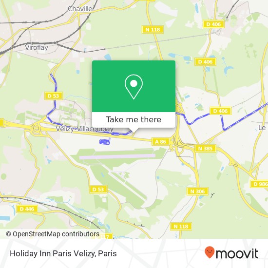 Holiday Inn Paris Velizy map
