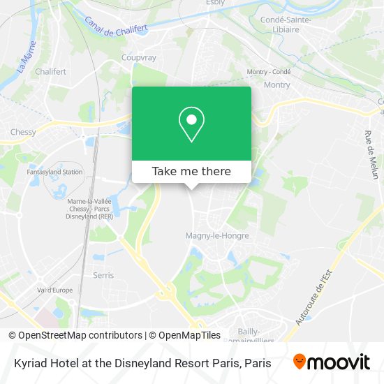 Kyriad Hotel at the Disneyland Resort Paris map