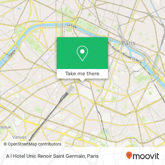 Mapa A l Hotel Unic  Renoir Saint Germain
