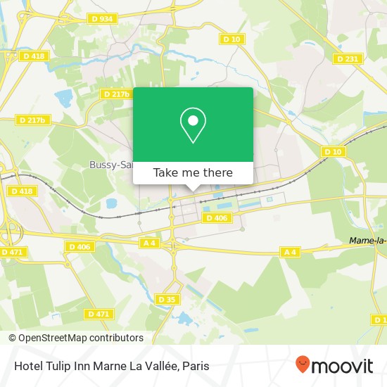 Hotel Tulip Inn Marne La Vallée map