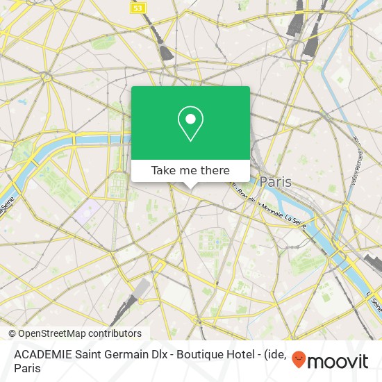 Mapa ACADEMIE Saint Germain Dlx  - Boutique Hotel -