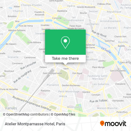 Mapa Atelier Montparnasse Hotel