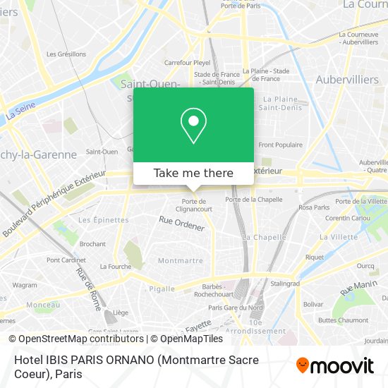 Hotel IBIS PARIS ORNANO (Montmartre Sacre Coeur) map