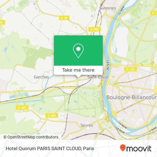 Hotel Quorum PARIS SAINT CLOUD map