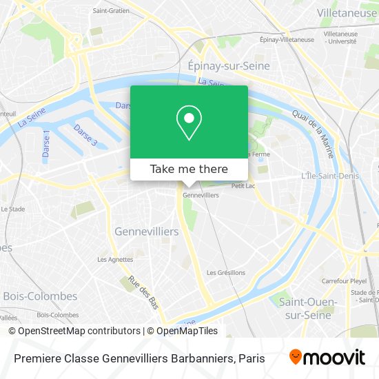 Premiere Classe Gennevilliers Barbanniers map