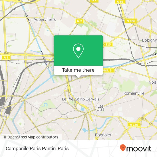 Campanile Paris Pantin map