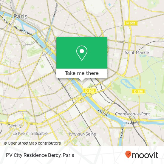 Mapa PV City Residence Bercy