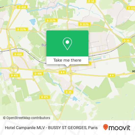 Mapa Hotel Campanile MLV - BUSSY ST GEORGES