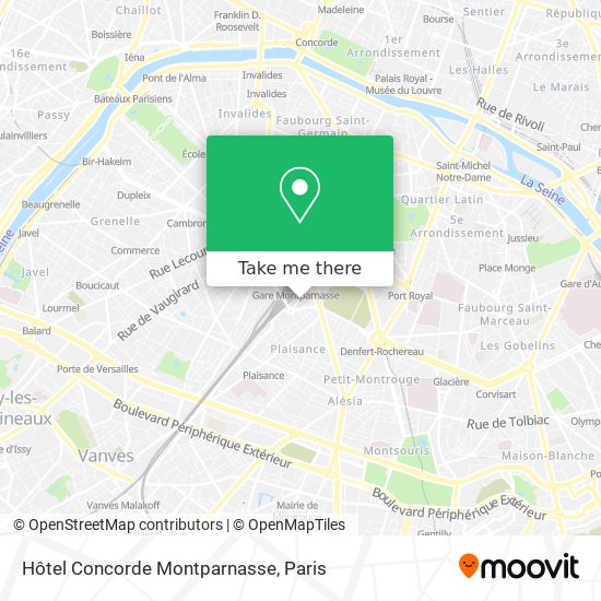Mapa Hôtel Concorde Montparnasse