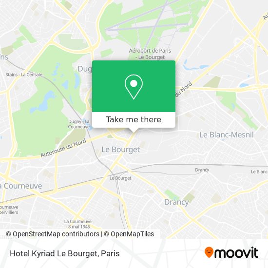 Mapa Hotel Kyriad Le Bourget