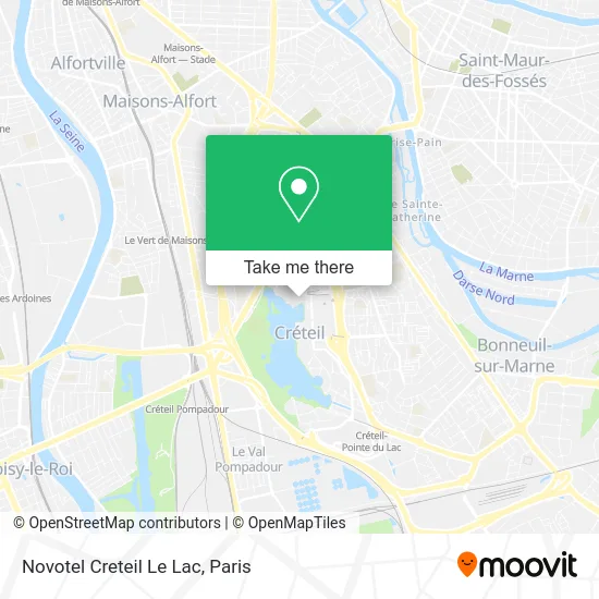 Novotel Creteil Le Lac map