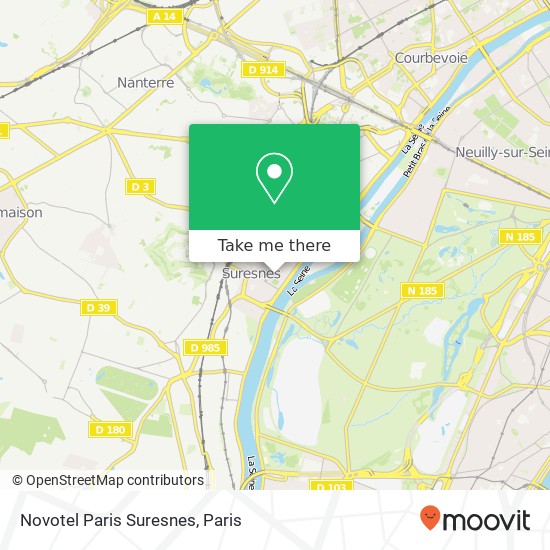 Mapa Novotel Paris Suresnes