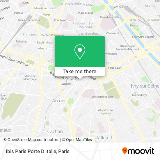 Mapa Ibis Paris Porte D Italie