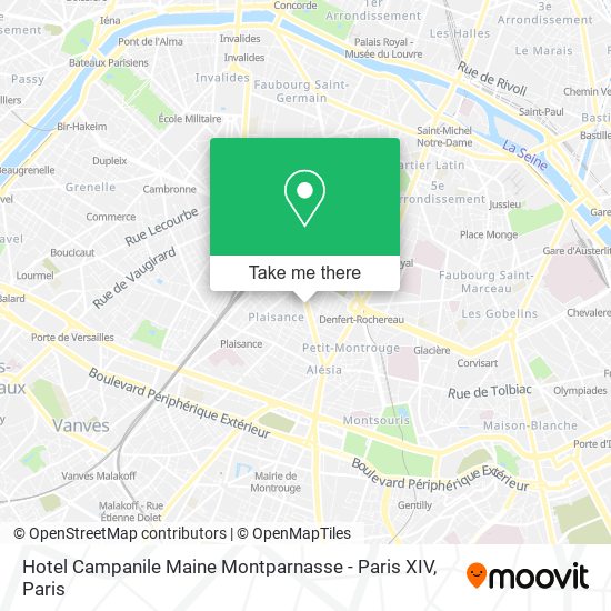 Hotel Campanile Maine Montparnasse -  Paris XIV map