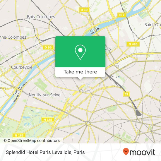 Mapa Splendid Hotel Paris Levallois