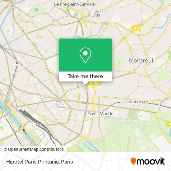 Mapa Hipotel Paris Printania