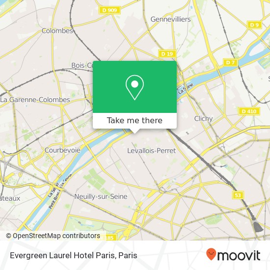 Evergreen Laurel Hotel Paris map