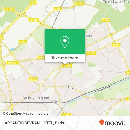 ARCANTIS SEVRAN HOTEL map