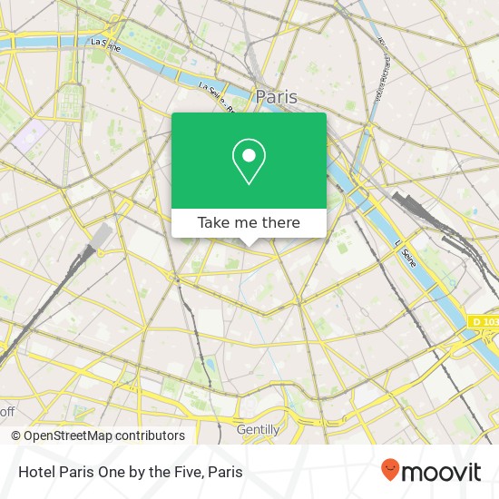 Mapa Hotel Paris One by the Five
