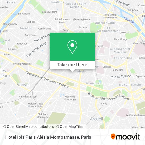 Mapa Hotel Ibis Paris Alésia Montparnasse