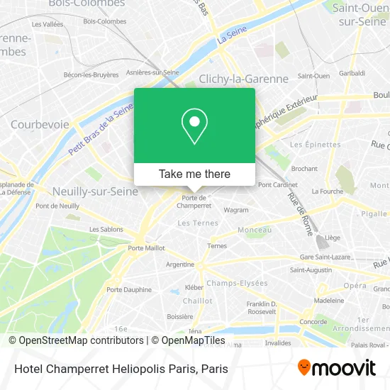 Hotel Champerret Heliopolis Paris map