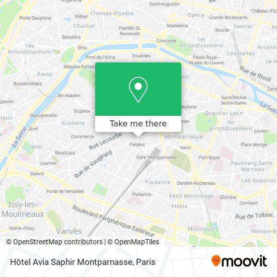 Hôtel Avia Saphir Montparnasse map