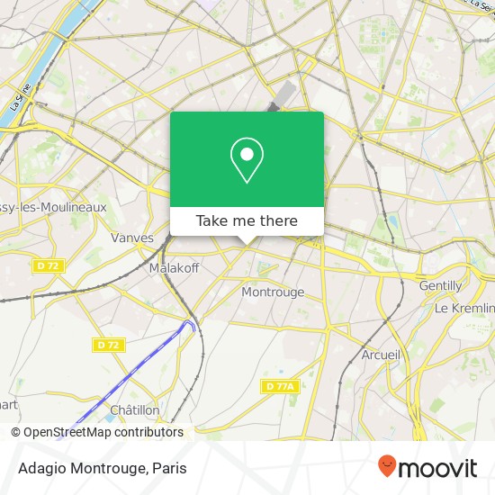 Mapa Adagio Montrouge