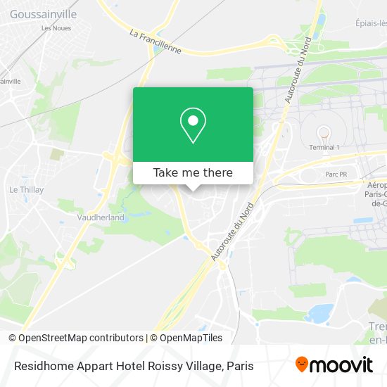 Mapa Residhome Appart Hotel Roissy Village
