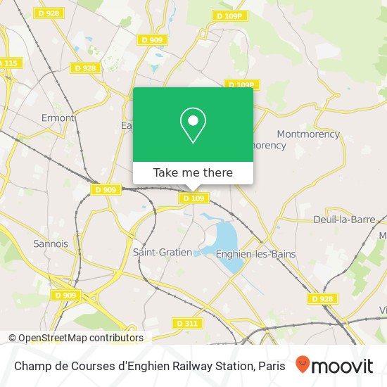 Mapa Champ de Courses d'Enghien Railway Station